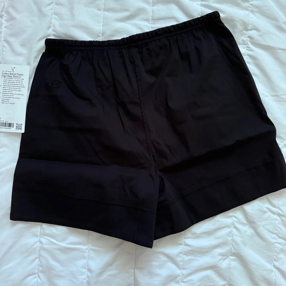 🆕🖤 Lululemon Cotton Blend Poplin High Rise Shorts - Black - Picture 3 of 9